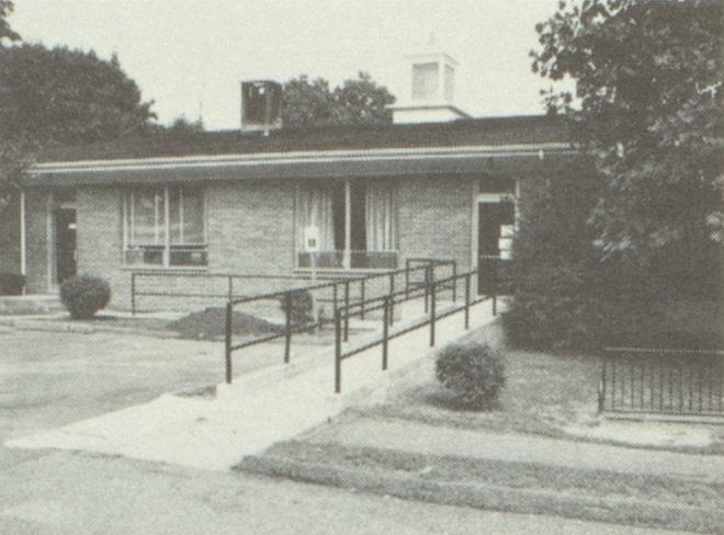Ramp entrance to the library building