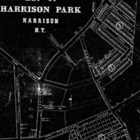 1896 map of Harrison with the firehouse indicated near the corner of Fremont St and Harrison Ave