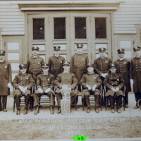 1912 County Champion Hose Team in front of the fire house