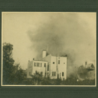 The 1921 fire that destroyed the firehouse seen from a distance